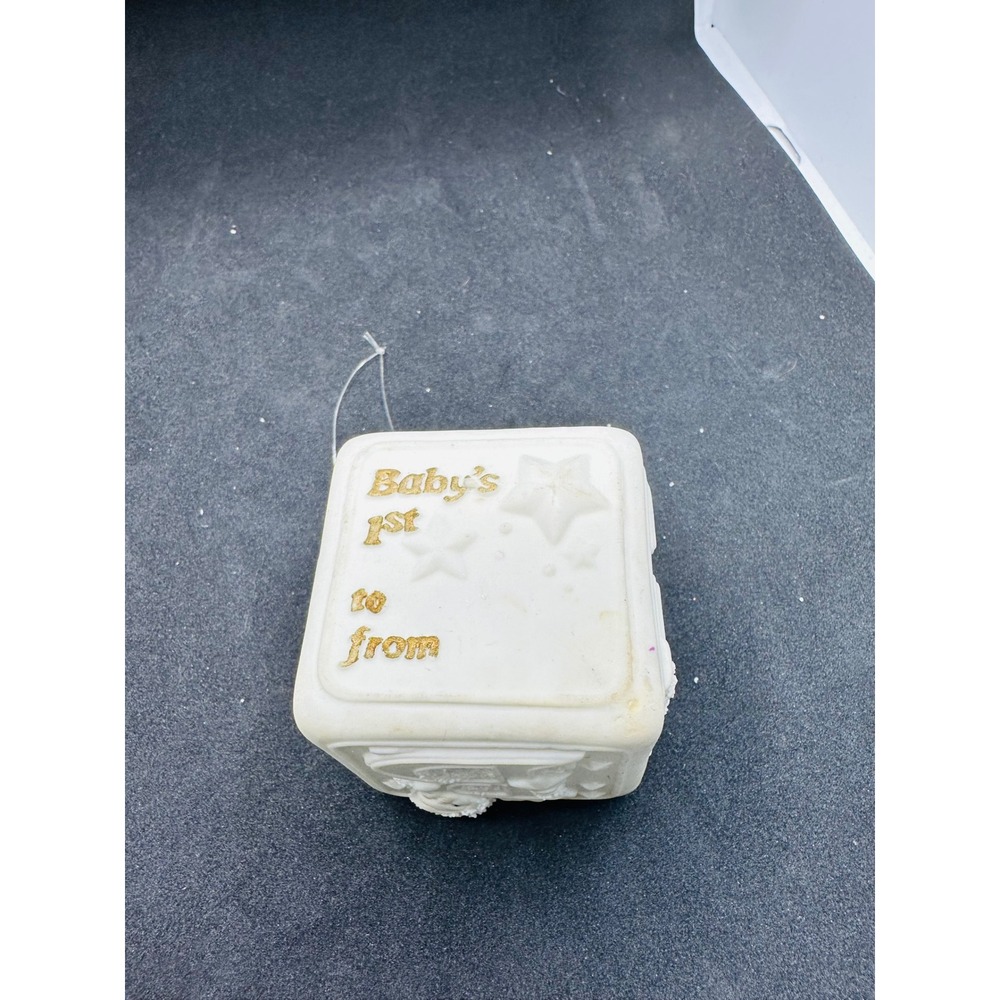 Babys 1st Birthday Ornament Keepsake Block Block with ABC Letters